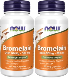 MAINTENANT Suppléments, Bromelain (enzyme protéolytique naturelle) 2 400 GDU/g - 500 mg, Enzyme protéolytique naturelle*, 60 gélules (paquet de 2)