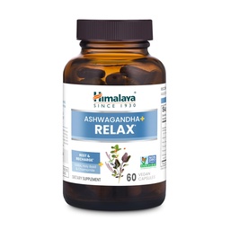 Himalaya Ashwagandha+ Détendez-vous, avec GABA, Basilique Saint & Camomille pour la réinitialisation, relaxation et soulagement du stress, végétalien, sans gluten, 540 mg, 60 Capsules végétariennes, 1 mois d'approvisionnement
