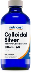 Nutricost Colloidal Silver 8oz - Cobalt Blue Glass Bottles, Bio-Active Colloidal Silver