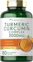 Carlyle Turmeric Curcumin Supplement | 3000mg 180 Capsules | with Black Pepper, Curcuminoids and Bioperine | Non-GMO, Gluten Free