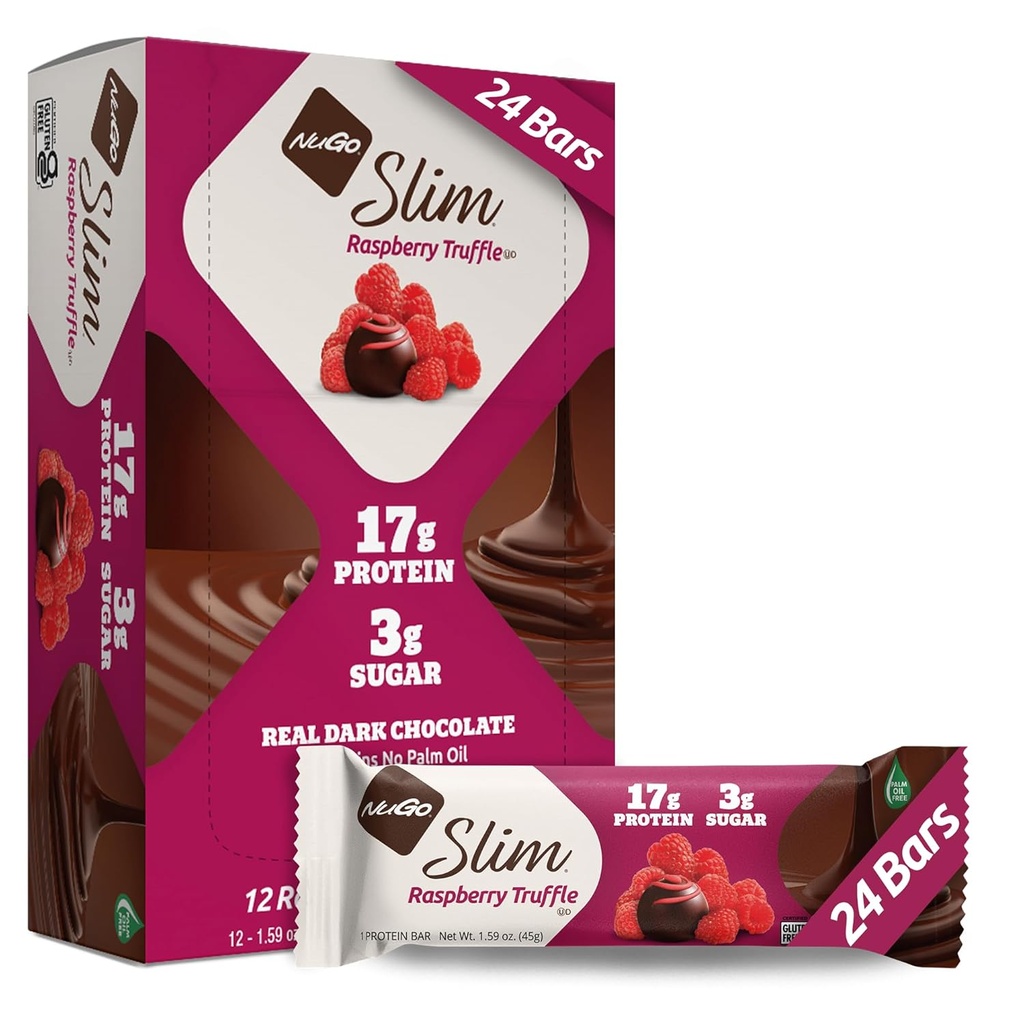 NuGo Slim Dark Chocolate Raspberry - Keto & Gluten Free