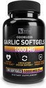Odorless Garlic Supplement | 1,000 mg per Serving | Support Heart Health, Circulation, and Immune System | GMP Certified, Non-GMO, 3rd Party Tested | 200 Capsules