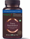 Pure Trans Resveratrol 500 mg avec Bio Perine Anti Vieillissement Soins de la peau Supplément antioxydant pour la santé cardiaque et le soutien immunitaire quotidien 30 gélules vég.