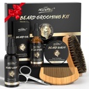 POP MODERN.C Kit de croissance de la barbe Kit de grooming de la barbe 6pcs Laver le shampooing Huile de la barbe Baume de la barbe Ciseaux de brosse de peigne