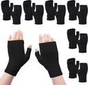 6 paires d'eczéma sans doigts Gants hydratants pour adultes Cotton pendant la nuit mains sèches (noir)