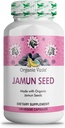 Organic Jamun Seed Capsules, Indian BlackBerry -100% Natural Jamun Seed Supplement - Eugenia Jambolana Capsules Promotes Soft Radiant Skin, Energy & Overall Health - US FDA Registered - 120 Count
