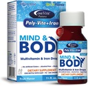 Poly-Vite+Iron Multivitamine gouttes de fer pour les nourrissons et les tout-petits – soutient la croissance forte, le développement du cerveau, la santé immunitaire – Pas de couleurs artificielles, sans gluten, 50mL bouteille goutte par un rite