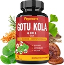 Capsules d'extrait Gotu Kola bio avec Reishi, Cordyceps, Rosemary, Gingko Biloba et racine valériane - 90 Compte pendant 3 mois - Soutienne le cerveau, l'immunité, la peau et la santé cardiaque