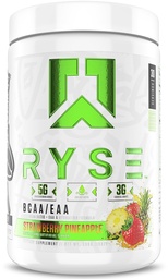 RYSE BCAA Poudre d'EAA - Ananas de fraise - 5g Acides aminés à chaîne ramifiée, 3g Aminos essentiels, électrolytes sans sucre pour la récupération musculaire, l'hydratation et la résistance avant et après l'entraînement - 30 portions