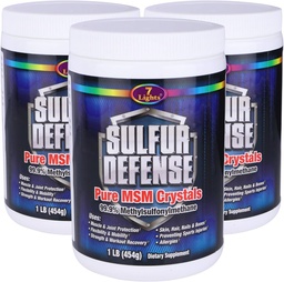 7 Lights Sulfur Defense Opti-MSM 99.9% Pure MSM Powder | Dietary Supplement for Joints, Skin & Immune Support – Organic Methylsulfonylmethane, Vegan, Non-GMO, Gluten-Free – Made in USA (3 x 1 LB)