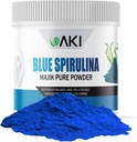 AKI E18 Grade Blue Spiruline Powder Pack – Superfood Phycocyanine ultra concentré – Bleu profond, végétalien et non-OGM – Idéal pour les smoothies, crème glacée, yaourt ou pâtisseries – 2oz/57g