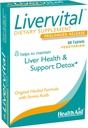 HealthAid LiverVital – Once-Daily Herbal Liver Support with Milk Thistle, Dandelion, Turmeric & Artichoke Plus Methionine, Choline & Inositol | Vegetarian, 60 Tablets