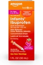Amazon Basic Care Infants’ Ibuprofen Oral Suspension, 50 mg/1.25 mL, Berry Flavor Concentrated Drops, Dye-Free, 1 fl oz (Pack of 1)
