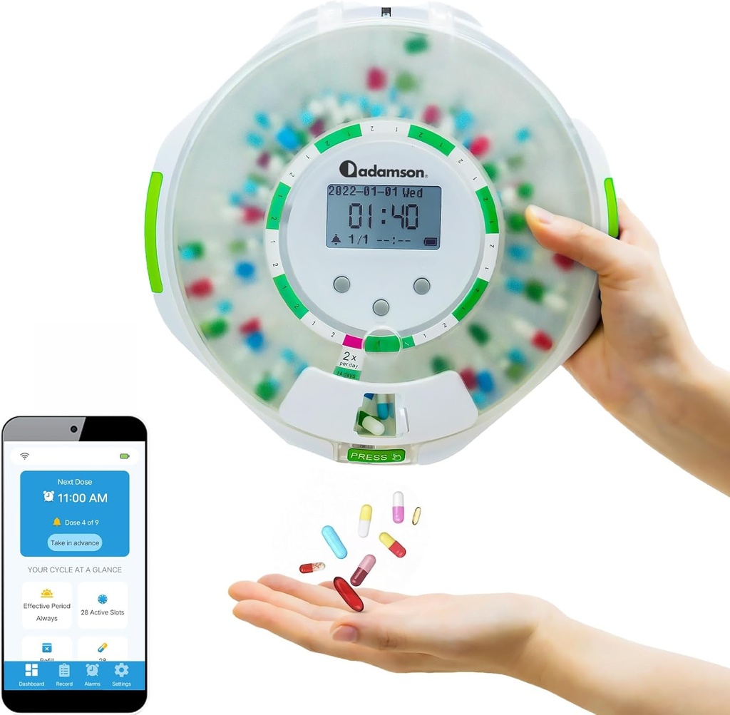 Smart Pill Dispenser - TimelyMed with WiFi & Alarm