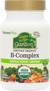 NaturesPlus Source of Life Garden Certified Organic B Complex - 60 Vegan Capsules - Complete Vitamin B Supplement, Energy Booster - Vegetarian, Gluten-Free - 30 Servings