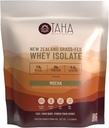 Taha Health & Nutrition Mocha Whey Protein Isolate Powder, 30g Protein, 7.9g BCAAs, 4.3g Leucine | New Zealand Free-Range, Grass-Fed Dairy | Gluten-Free, Keto, Kosher | 2LB, 24 Servings