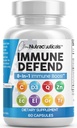 Nutraceutiques propres Supplément de défense immunitaire 8 en 1 avec Zinc 50mg Quercetin, VIT C 1000mg, Vitamine D3 5000 UI, Elderberry, Ginger - Système d'immunité Booster pour les adultes, Vegan - 60 Compte