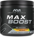 Amazing Muscle Max Boost | 25 Servings | Intense Pre-Workout Supplement for Men & Women | Contains Creatine Monohydrate, Caffeine, Beta-Alanine, Betaine (25 Servings, Pineapple Mango)