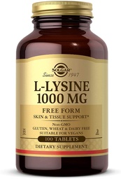 Solgar L-Lysine, 1000 mg, 100 Tabs