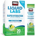 FORCE FACTOR Liquid Labs Electrolytes Powder Packets—Lemon Lime—Hydration Packets to Make Electrolyte Water with 5 Essential Electrolytes, Vitamins, Minerals, and Antioxidants, 20 Stick Packs