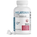 Bronson Melatonin 10mg Dissolve rapide Comprimés aromatisés cerises Losanges à croquer végétariennes, 360 Nombre