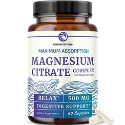 Magnesium Citrate Complex 500 MG, Constipation, Calm & Relaxation Support