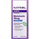 Natrol Melatonin 10mg Comprimés de libération dans le temps, Supplément diététique pour sommeil reposé, 60 comprimés de libération dans le temps de Melatonin, 60 portions