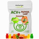 Gommies de vinaigre de cidre de pomme et Gommies d'extraits de feuilles de papaye - Supplément de vinaigre de cidre de pomme de qualité supérieure - Iodine infusée et vitamines B6 B12 – Plaquettes Peau et cœur amical (1, régulier)