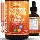 MelaVibe Internal Tanning Drops Supplement Astaxanthin Lycopène PABA L-Tyrosine Beta Carotène Graines de raisin Polypodium Leucotomos MSM Gotu Kola Amla Cuivre Sélénium Radiance cutanée par Nutra propre 4 Fl Oz