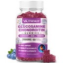 Sans sucre 2000mg Glucosamine Chondroitine Gommies, Glucosamine extra-forte avec Chondroitine MSM & Turmeric, Supplément de soutien joint, Antioxydant Immune Support - 60 Gummies