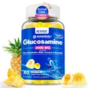 Glucosamine sans sucre Chondritine MSM Gummies - Max Strength Mobility Supplement for Women & Men w/ Glucosamine Sulfate 2000mg, Boswellia, Curcumine et acide hyaluronique - Soutien de flexibilité - 60Cts