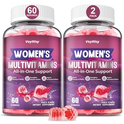 Gummy multivitamines méthylées pour les femmes - Gummy multivitamines multivitamines pour les femmes avec des vitamines A C D E, Folate méthylé, Biotine, Complexe B, Fer, CoQ10, Inositol - Multivitamines pour les femmes 120 Compte