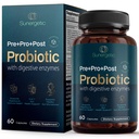 Premium 4-en-1 Enzymes prébiotiques, postbiotiques et digestifs pour les hommes et les femmes – Soutiens Gut, digestion et immunité – Santé complète Gut avec pré, post, probiotiques et enzymes digestifs–60 capsules