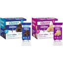 Quest Frosted Cookies Twin Pack, Cake Chocolat 16 Cookies et gâteau d'anniversaire 16 Cookies, 1g de sucre, 10-11g de protéines, 2g de glucides nets