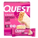 Quest Nutrition Crispy Birthday Cake Protein Bar, 17g de protéines, 1g de sucre, 2g de glucides nets, Snack sans protéines de gluten, Keto Friendly, 4 Compte