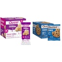 Quest Nutrition Frosted Cookies Twin Pack Birthday Cake 1g Sucre 10g Protéines 2g Net Carbs Sans gluten 8 Compte & Chocolate Chip Protein Cookie 12 Compte