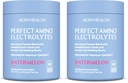 BodyHealth PerfectAmino Electrolytes Poudre Sans Sucre, Hydratation A jeun Keto Zéro Sucre Electrolytes Boisson Mélange avec Trace Minerals - NSF Certifié pour le Sport - Pastèque - 66 portions (Pack de 2)