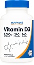 Nutricost Vitamine D3 5 000 UI (125 mcg), 240 softgels - Vitamine D sans OGM et sans gluten