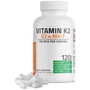 Bronson Vitamine K2 en MK-7 Ménaquinone 100 mcg Non-OGM, 120 capsules