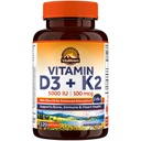 Vitalitown Vitamine D3 K2 Supplément, D3 5000 UI, Vitamine K2 MK-7 100 mcg, Non-OGM, Pas de gluten et de soja, pour les os, les dents, l'immunité et la santé cardiaque, 120 Softgels