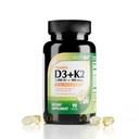 HealthA2Z® Vitamine D3 (5 000 UI) + K2 (MK-7) Fabriqué avec de l'huile de coco vierge (MCT naturelles) - 90 Softgels (paquet de 1) - Aide l'absorption de calcium pour les os, les dents, l'humeur et la santé immunitaire