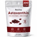 Rovina Astaxanthin 12mg Softgels, Supplément antioxydant pour le mieux-être quotidien, Immune, Eye & Skin Support, Joint, Circulation interne, Non-OGM, Sans gluten - 200 Softgels (1)