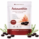 Suppléments d'astaxanthine, Capsules d'antioxydants d'astaxanthine, 180 Softgels, 24mg Chaque, 6 mois, de Microalgues, sans gluten, non-OGM, soutient un mode de vie sain et équilibré