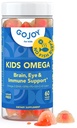 GOJOY Enfants Omega 3 DHA Gummies – Pas de Burps de poisson, Pas de sucre – Cerveau, Eye & Immune Support – Omega-3 à base végétale de l'algue – Vegan, DHA propre pour les tout-petits, les enfants et les enfants Âge 3+