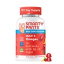 SmartyPants Enfants Zéro sucre Multivitamine Gommies: Oméga-3, Vitamines D, C, A, Plant-Based, Sans gluten, Fraise Banana Flavor, 60 comte (30 jours d'approvisionnement)