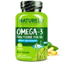 NATURELO Omega 3 Sans Burp Supplément à l'huile de poisson - 1100mg Triglycéride Omega-3, EPA + DHA, Huile de poisson liquide pour le coeur, l'oeil, le cerveau, la santé articulaire - 120 Softgels, 4 mois d'approvisionnement