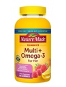 Nature faite Multivitamine + Oméga-3, Multivitamine Gommies pour elle, soutien nutritionnel quotidien, 180 adultes vitamines et minéraux gommy, 90 jours d'approvisionnement
