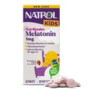 Natrol Kids rapide Dissolve Melatonin 1 mg, complément alimentaire pour le sommeil reposant, comprimés de sommeil pour les enfants, 30 comprimés de mélatonine aromatisés aux fraises, 30 jours d'approvisionnement