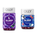 OLLY Sleep Gummy 3mg Melatonin 70ct Blackberry & Kids Sleep Gummy 0,5mg Melatonin 50ct Raspberry - L-Theanine, Camomille et supplément au baume citron
