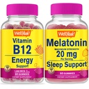 Eh bien oui Vitamine B12 1000mcg + Mélatonine 20mg, Gommies Bundle - Grande dégustation, supplément de vitamine, sans gluten, sans OGM, gommy à croquer